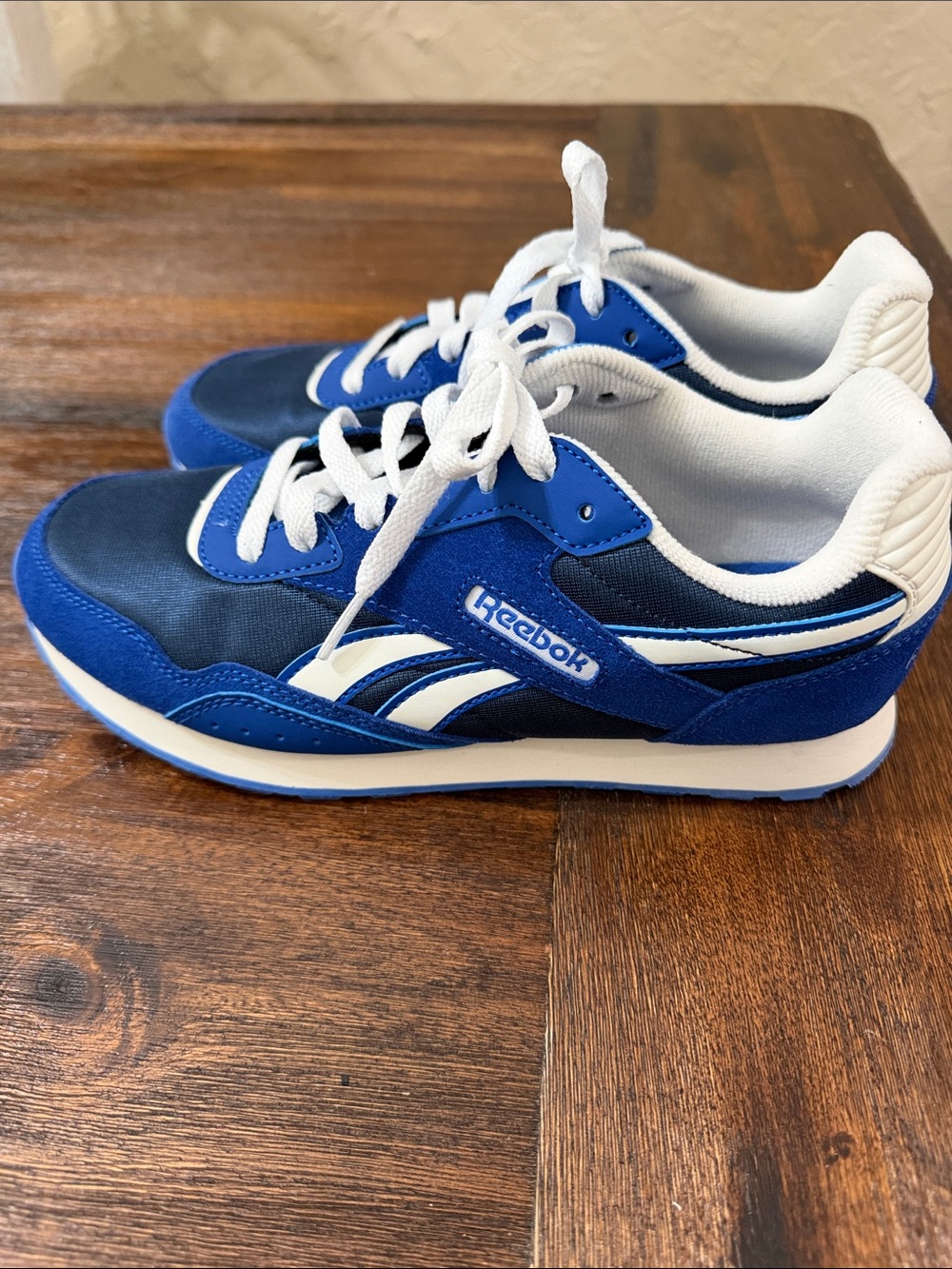 Reebok Women’s Blue and White Lace-Up Sneakers